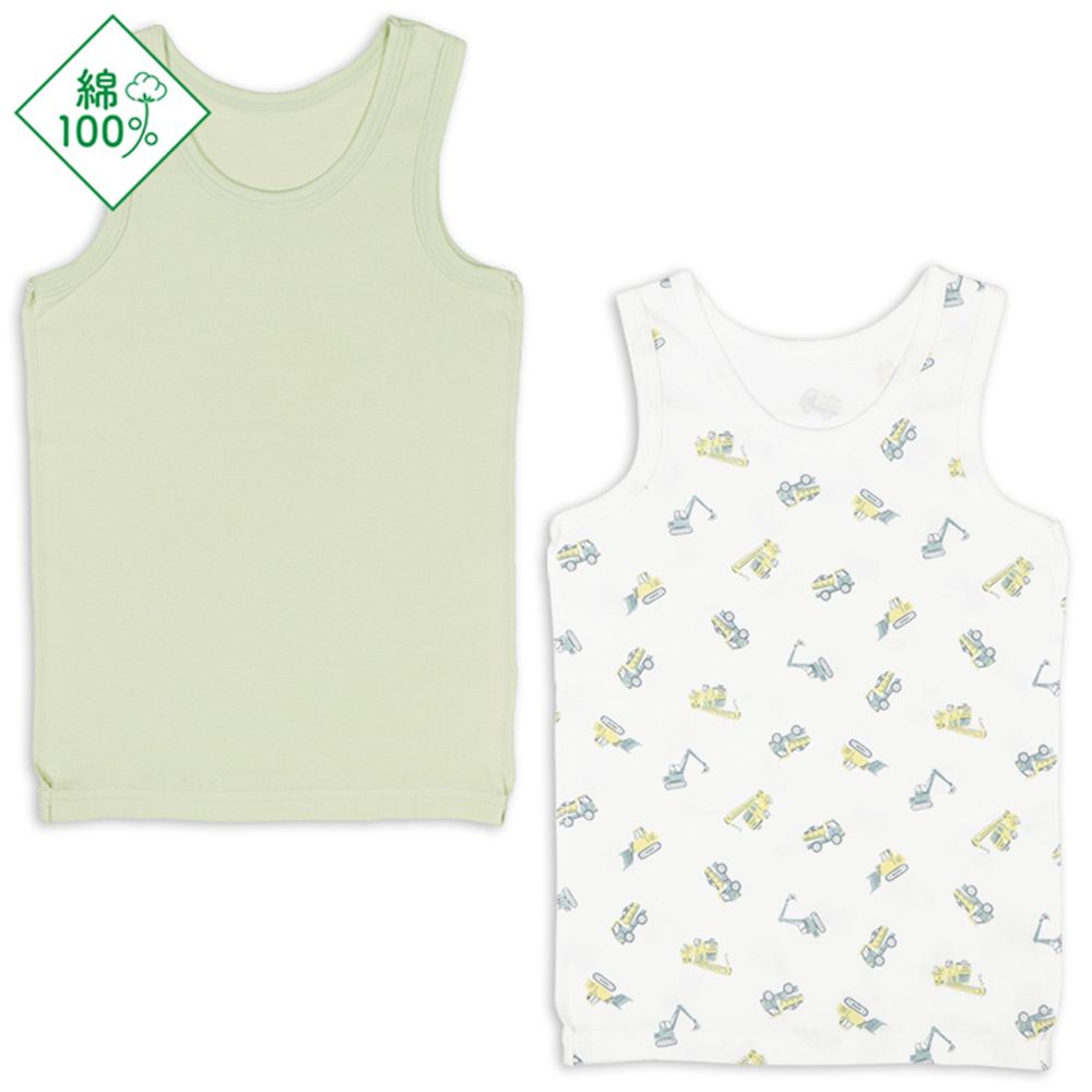 坦克背心2件組-汽車-綠色