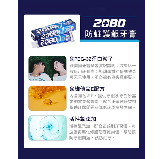 韓國2080 - 綠茶清新護齦牙膏-120gX2入組