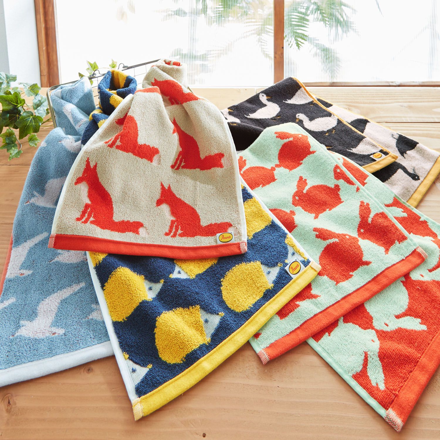 日本千趣會 - 葡萄牙製 純棉質感長毛巾-海鷗-灰藍 (33x80cm)