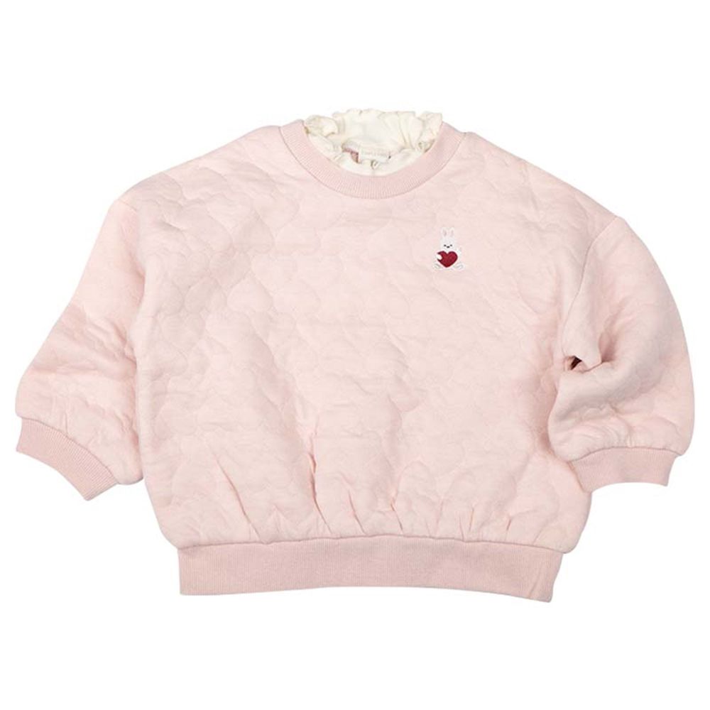 長袖休閒上衣-寬鬆款-粉紅色