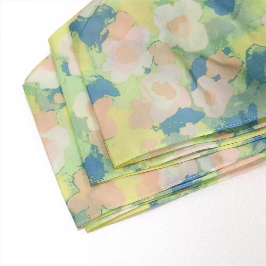 日本 nifty colors - 抗UV輕量 晴雨兩用折疊傘-春日綻放-藍綠 (直徑88cm/158g)