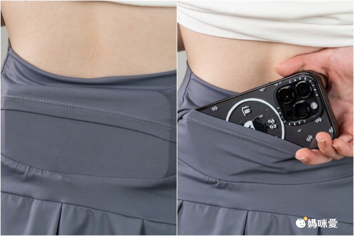 大碼假兩件防走光瑜珈褲裙-灰色