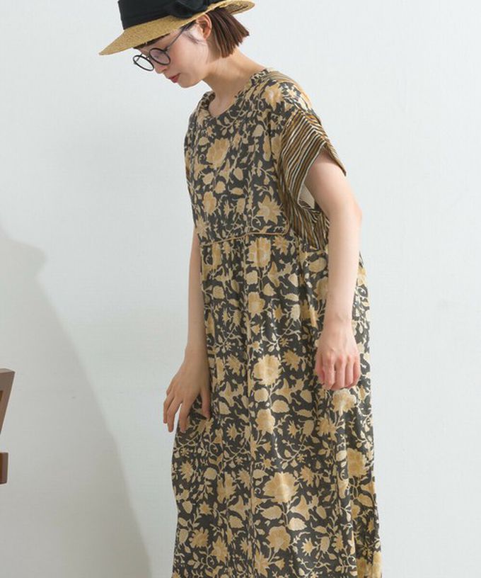 日本 Lupilien - 前後2way 自然風花卉印度棉輕盈洋裝-藍紫