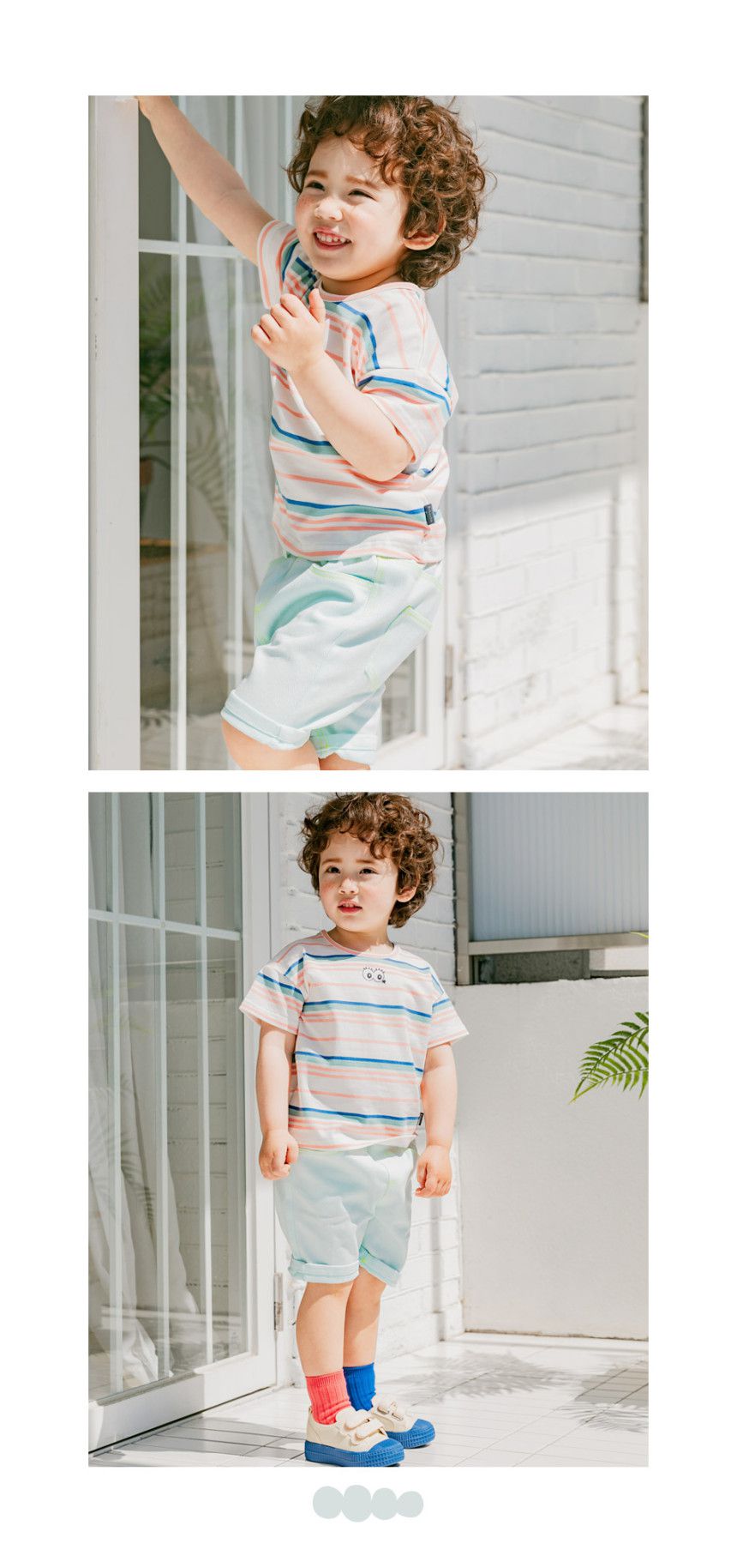 韓國 Bebezoo - 刺繡水果好朋友牛仔褲