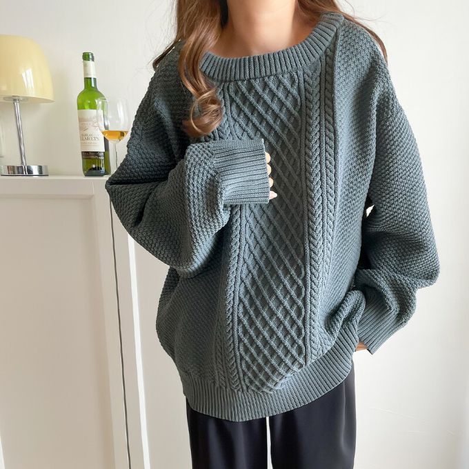 日本 Classical Elf - 前後2WAY麻花紋針織外套/上衣-淺米杏