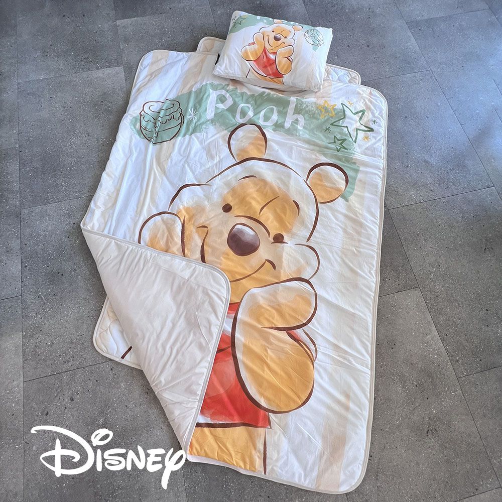 迪士尼Disney - 涼感兒童三合一睡墊-捧臉維尼winnie (枕頭+枕套*1/睡墊*1/被子*1)