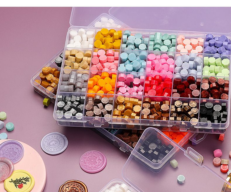 創意火漆章蠟24格-奶油色系