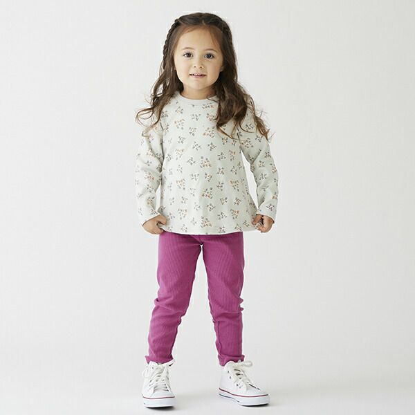 日本 petit main - 百搭女孩合身內搭褲-桃粉