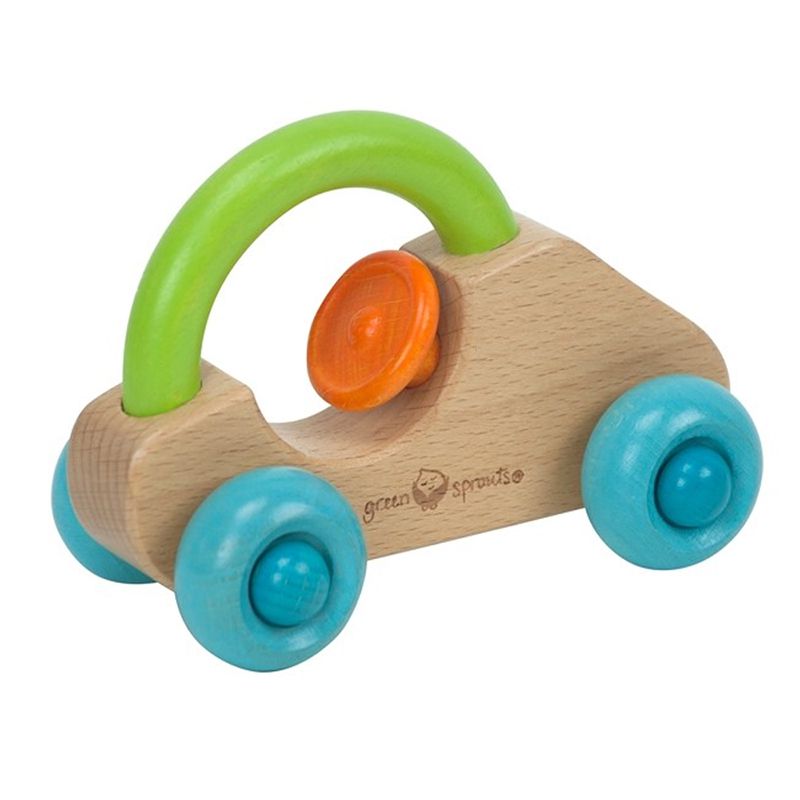 美國 green sprouts - 寶寶木質安全玩具-小汽車