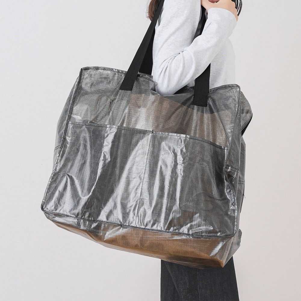 堅固防水可折疊多功能隨身行李袋-黑 (XL(39x48x28))