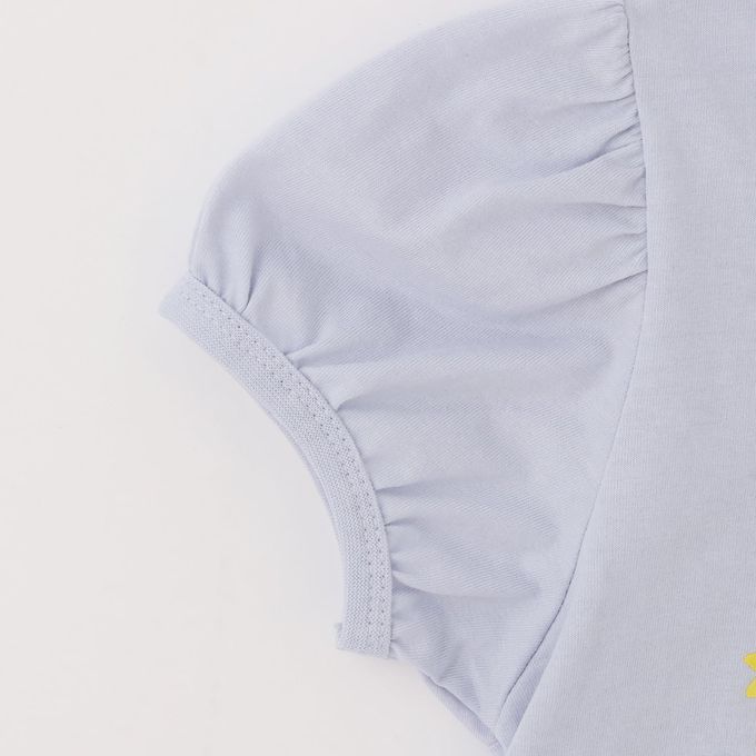 日本 Lycee mine - miffy聯名 速乾抗皺印花泡泡短袖上衣-黑