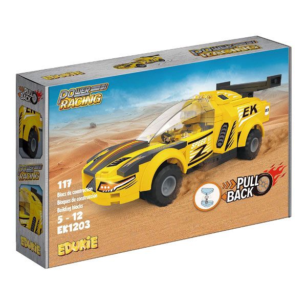 BBlocks - 基本顆粒迴力車 黃色跑車 1203-107pcs