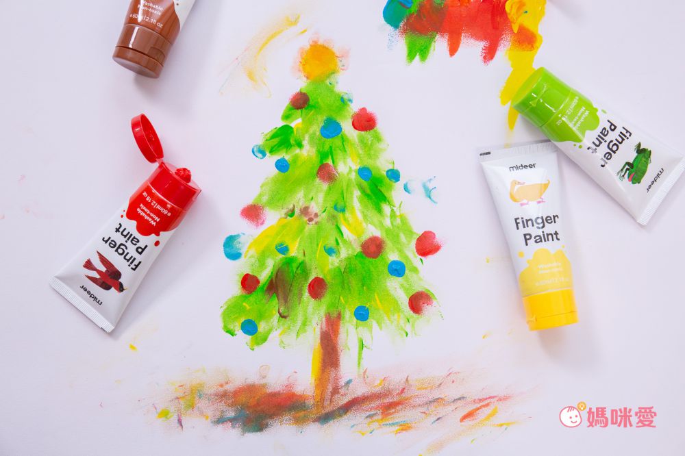 MiDeer - 可洗式手指顏料組-好餓的毛毛蟲