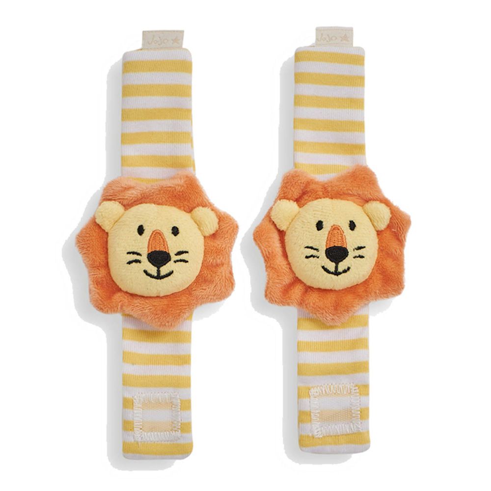 英國 JoJo Maman BeBe - 手腕響鈴玩具兩入組-可愛獅子