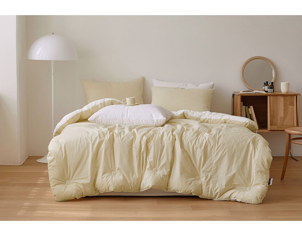 韓國 Maatila - 高密度60支棉舒柔超細纖維棉被(冬被)-奶油黃