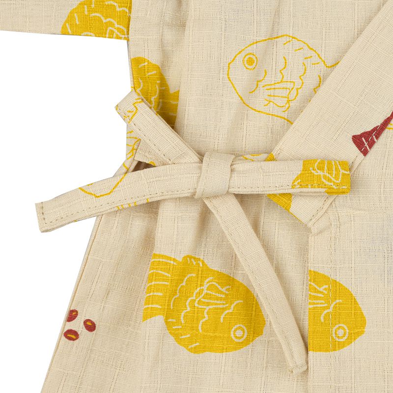 akachan honpo - 兩件式甚平-鯛魚燒-淺卡其色