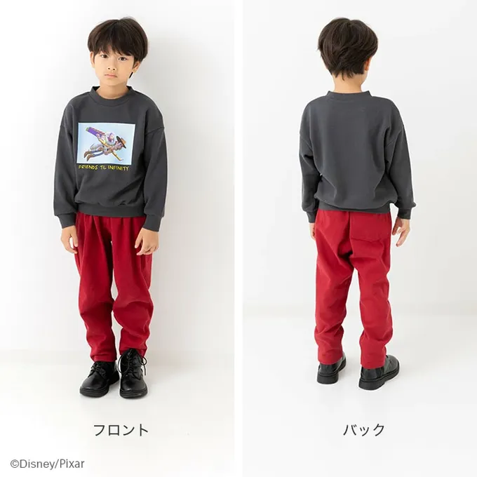 日本 Chil2 - 限定聯名 縮口印花長袖上衣-玩具總動員-向前跑-海軍藍