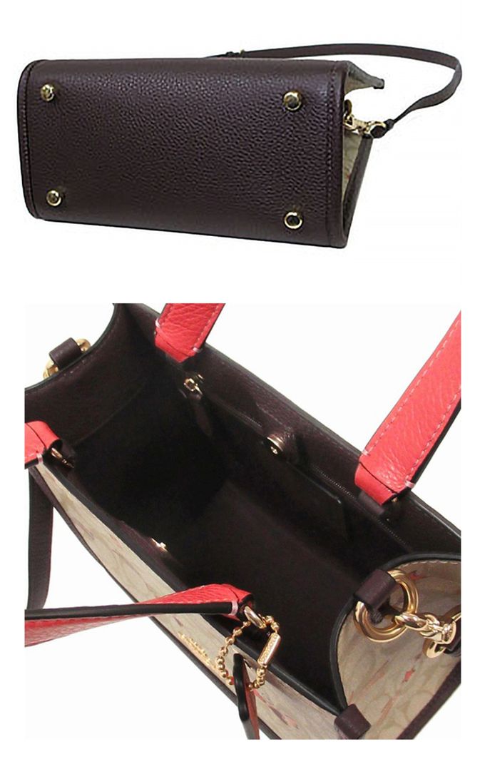 COACH - 印花拼接皮革托特包 (愛心流星)