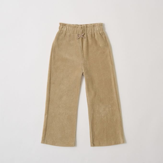 日本 Lycee mine - 柔軟絨面針織素色長褲-卡其杏