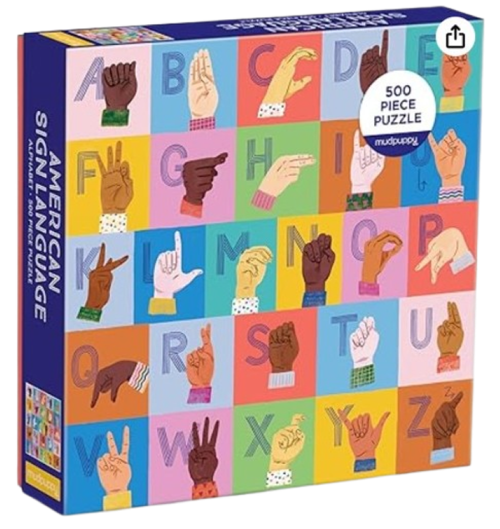 親子拼圖-美國手語500片 (21.6X21.6X5.4)