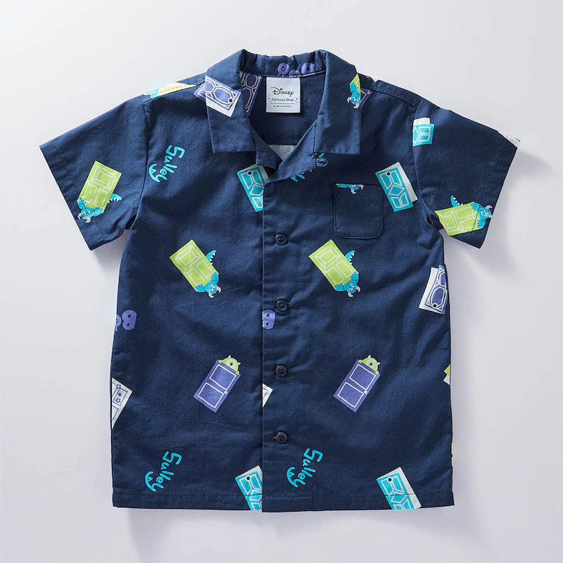 日本千趣會 - 迪士尼滿版印花短袖襯衫-帆船米奇米妮-杏