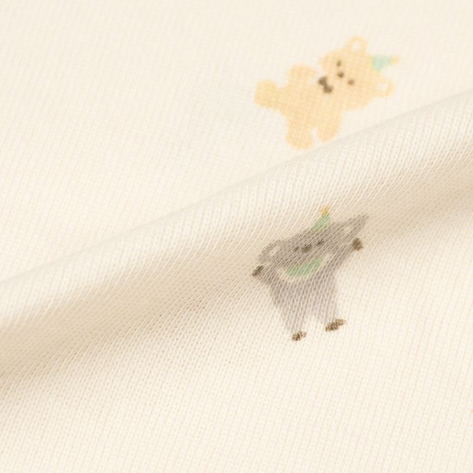 akachan honpo - 長袖圓領速乾上衣-2件組 動物-綠色