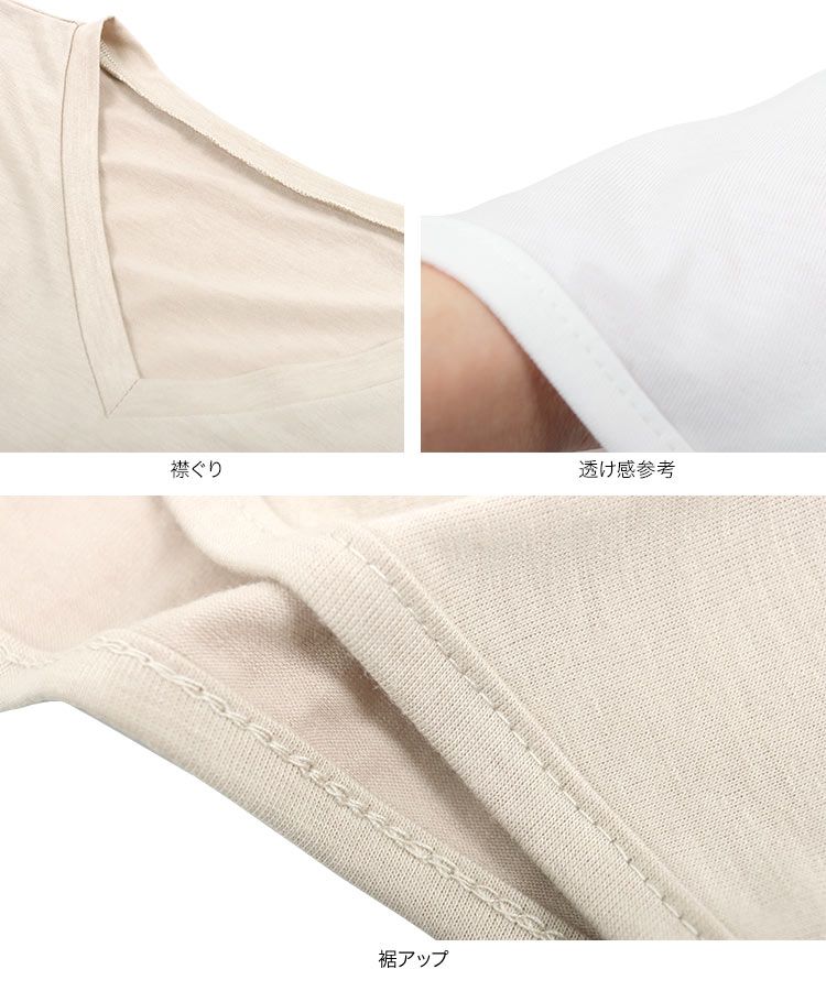 日本 Kobe Lettuce - 360度神隱顯瘦V領短袖上衣-白