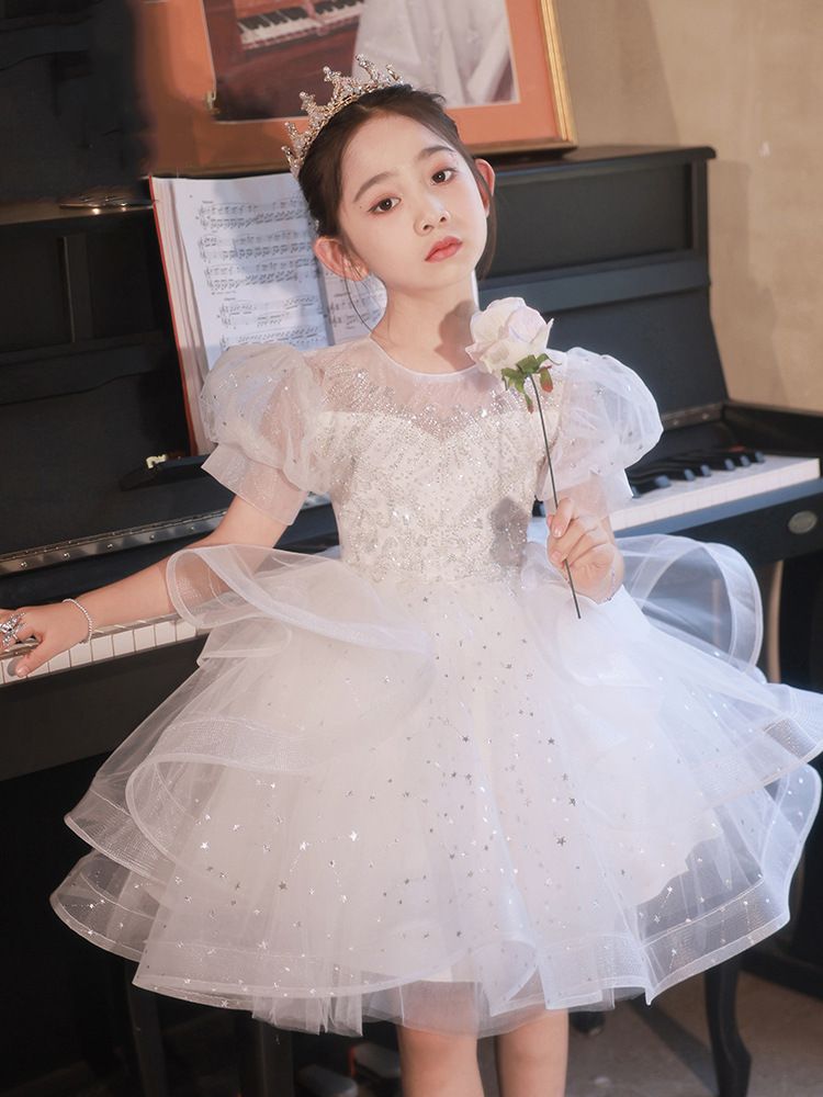 公主風立體紗裙禮服-長裙款-白色