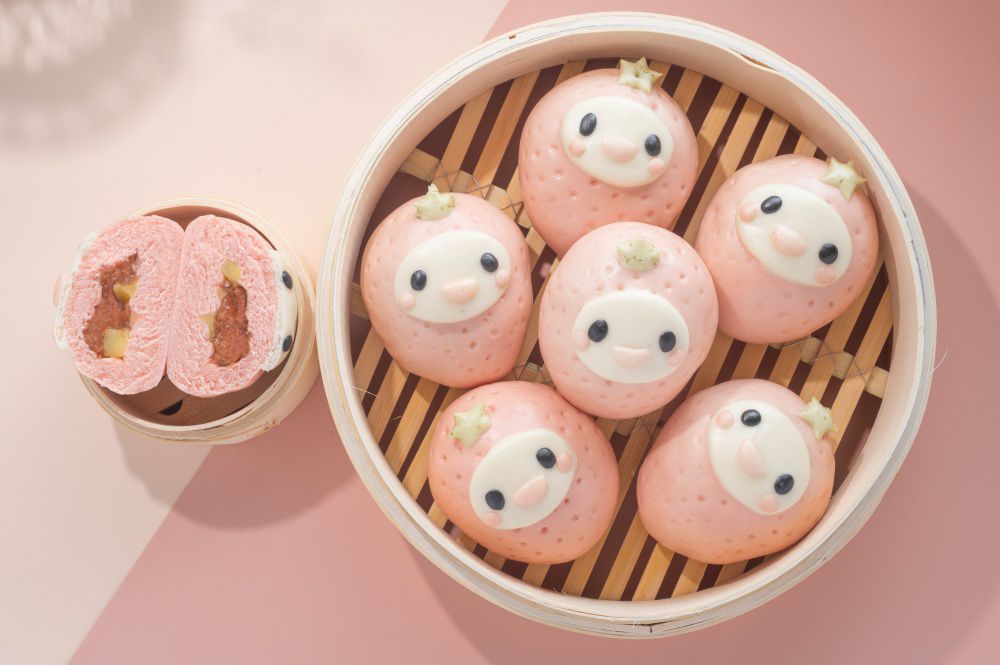 老甜媽手工饅頭 - 限量組-草莓起司包6入+德國香腸起司包6入+馬卡龍一口小饅頭-400g