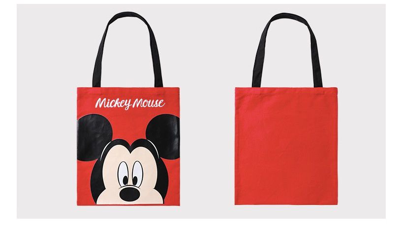 帆布單肩包-卡通米奇-紅色