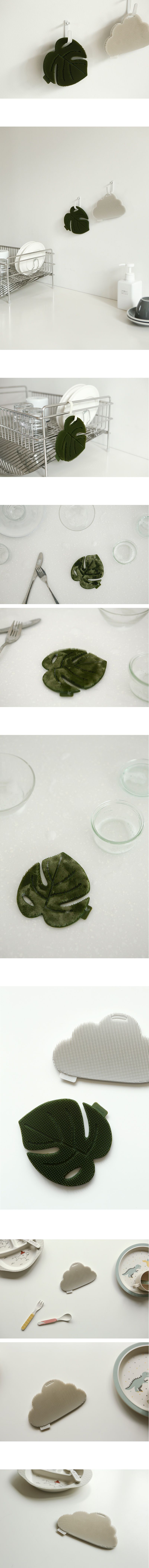 韓國 Daily Like - 矽膠洗碗刷(菜瓜布)-白雲 (15.1X10.3cm)