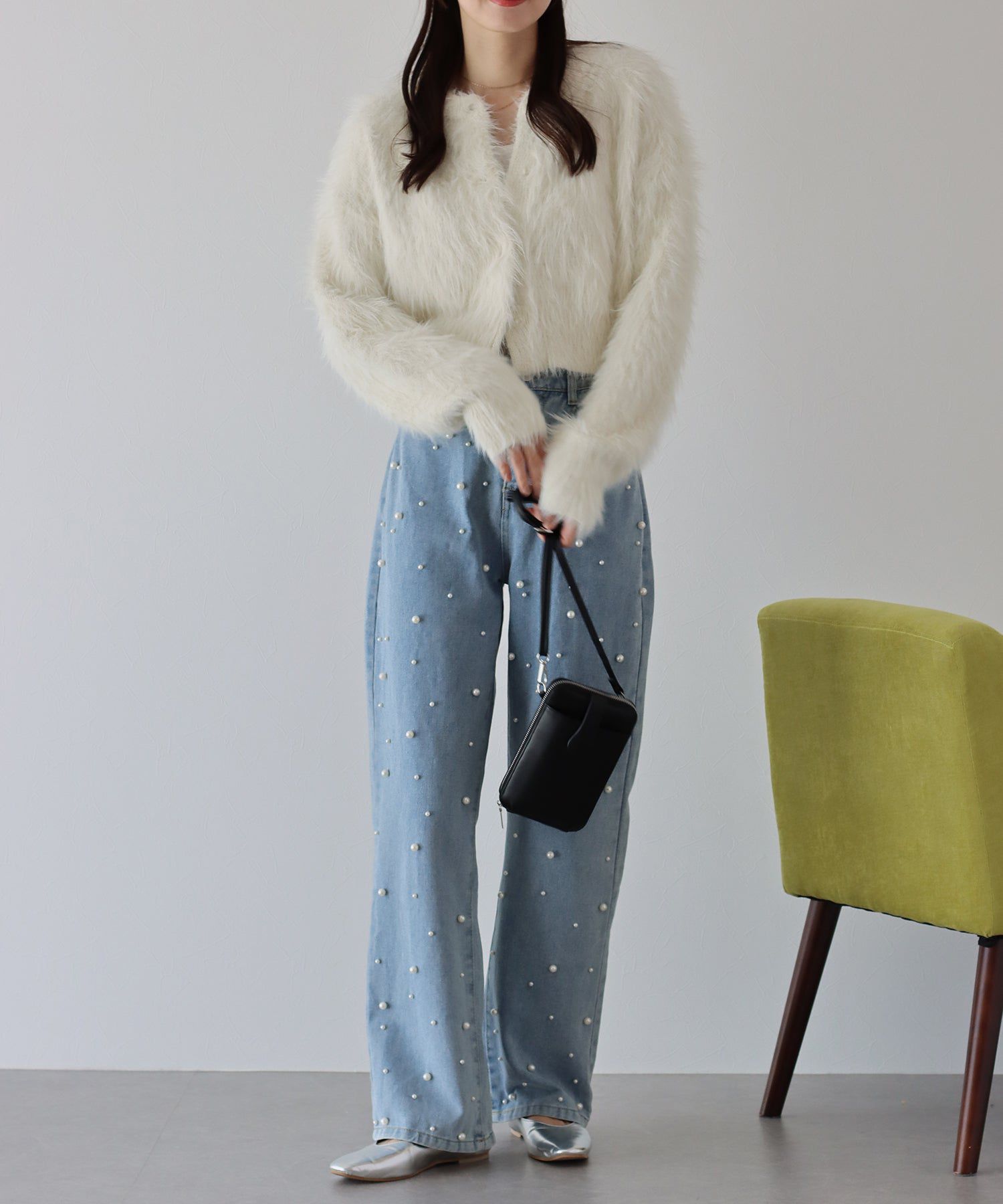 日本 BLUE EAST - 時尚毛絨感長袖外套-深灰