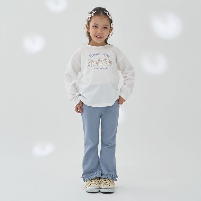 日本 Lycee mine - 100%棉 可愛少女印花長袖上衣-熊熊-薰衣草紫