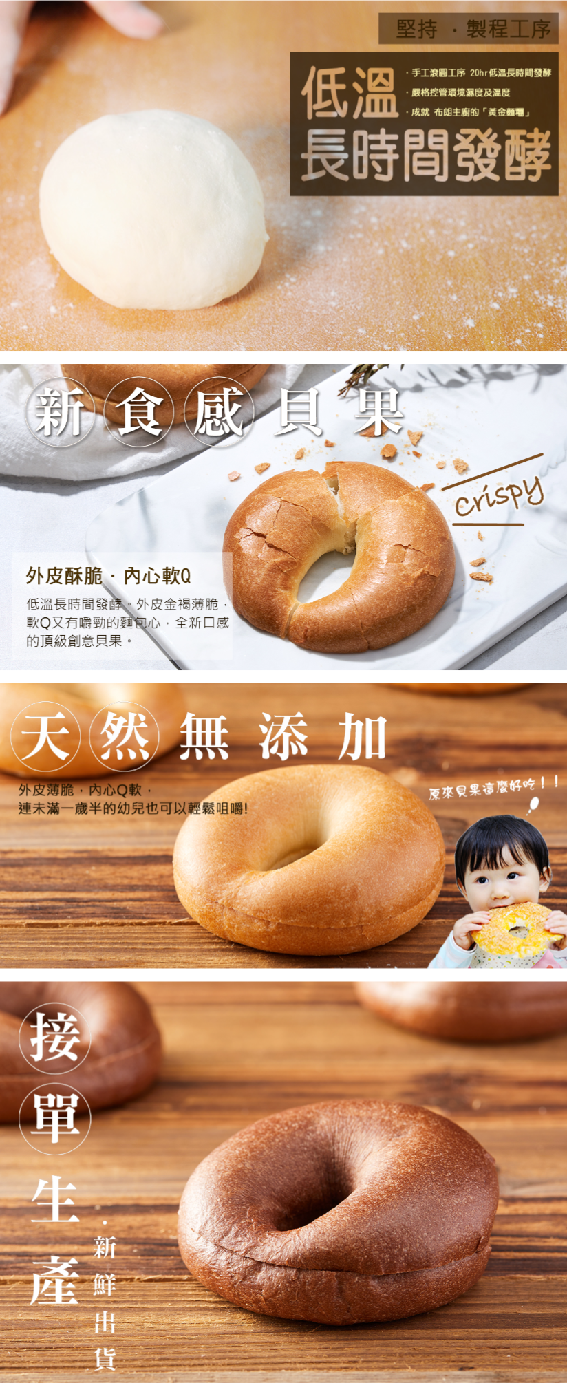 Golden Brown 布朗主廚 - 居家美食6入組 - 【野人舒食聯名口味】經典原味舒肥雞胸貝果x1 + 奶油香蒜x1 + 脆皮起司x1 + 蔓越莓起司三重奏x1 + 美乃滋起司肉鬆x1 + 經典黃金貝果x1