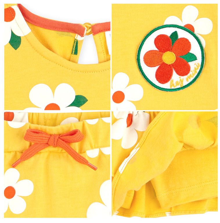 韓國 HEJMINI - 公主袖滿版花朵褲裙套裝-綠