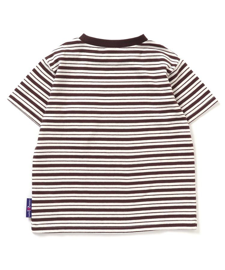 日本 BREEZE - 31冰淇淋聯名 條紋短袖上衣-甜筒刺繡-黑白