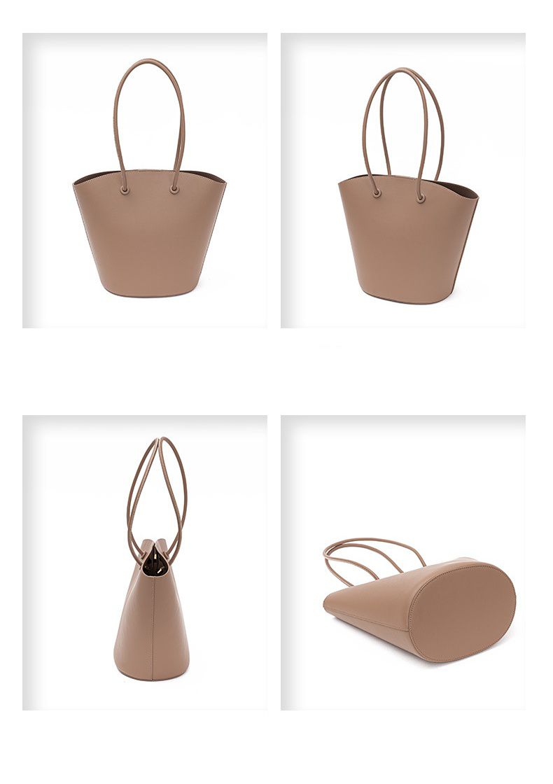 真皮原創大容量單肩托特包-陶土棕 (33x18x27cm)