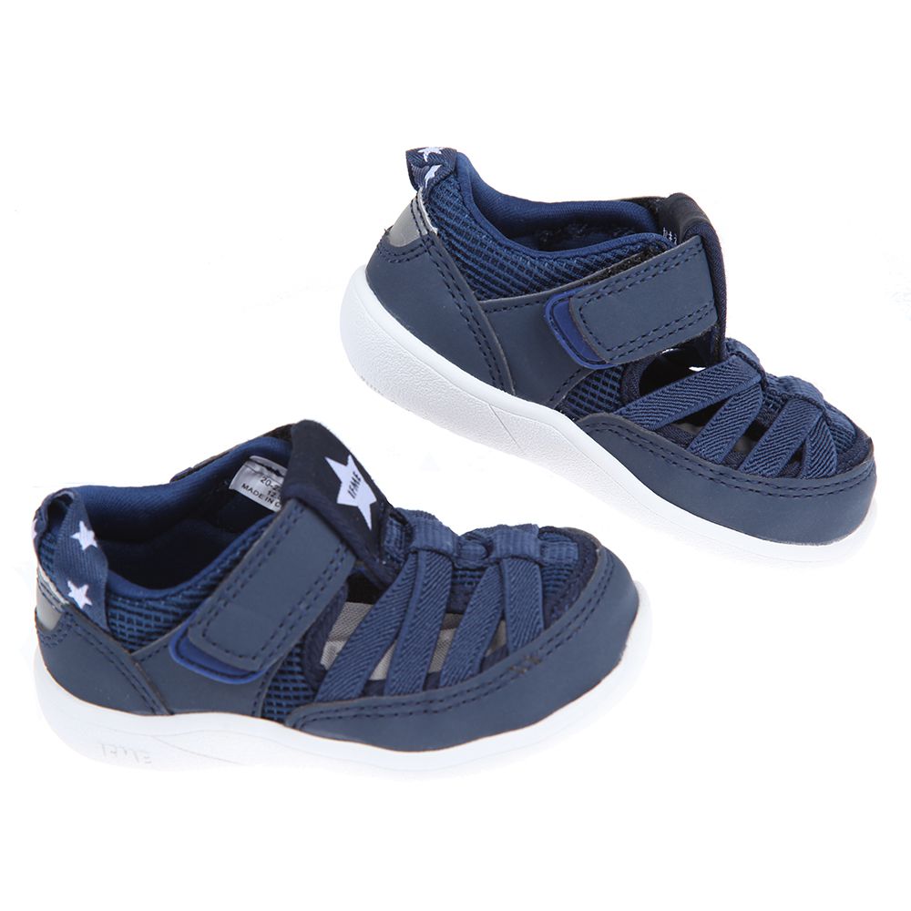 日本IFME - 元氣軍藍兒童機能水涼鞋-深藍色