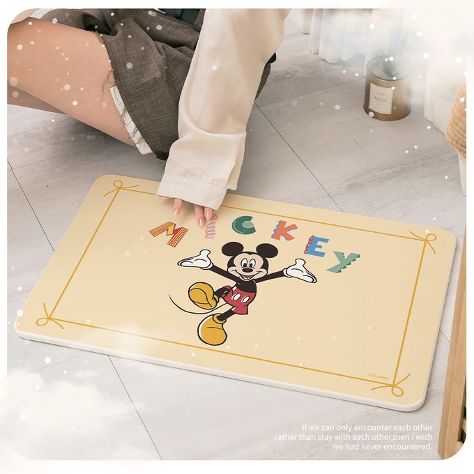 收納王妃 - 迪士尼 Disney 米奇家族【花邊米妮】珪藻土吸水地墊 腳踏墊 吸水墊60X39X0.9cm