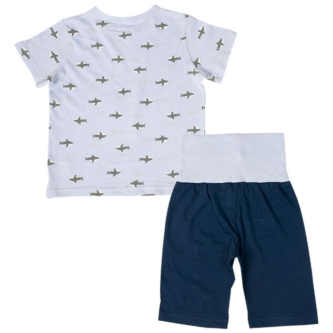 akachan honpo - 短袖家居服-鯊魚-淺藍色