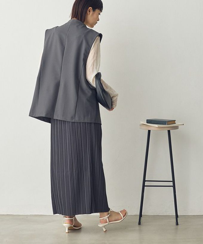 日本 Sans Souci 34+ - 細摺搖曳優雅長裙(全腰鬆緊)-咖啡 (M)