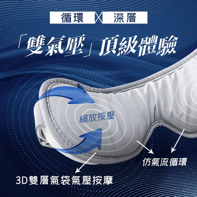 ColorFan - 智能氣壓眼罩PRO尊爵款-白色-325g