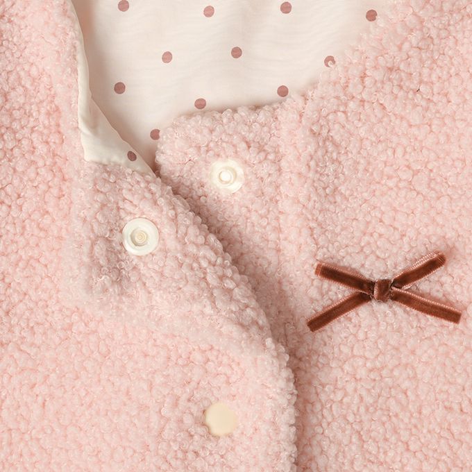 akachan honpo - 背心-刷毛 蝴蝶結-粉紅色