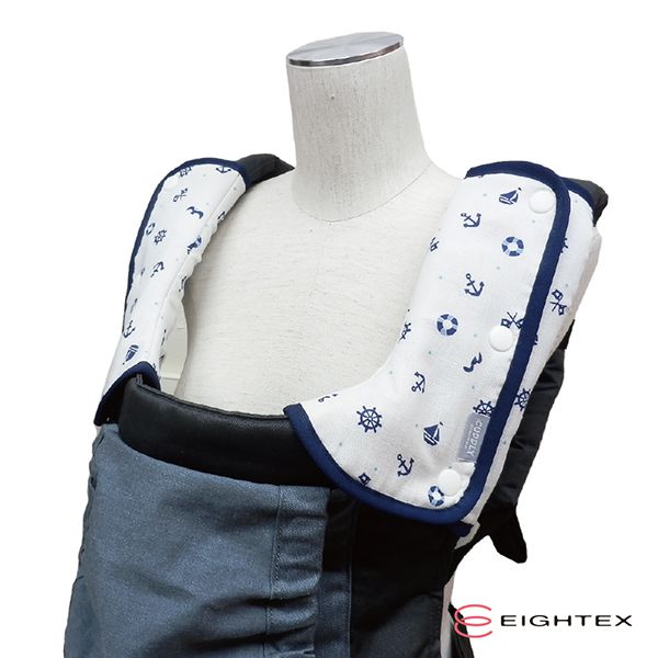 日本 Eightex - 日製L型防污套(口水巾)2入-圓點象牙