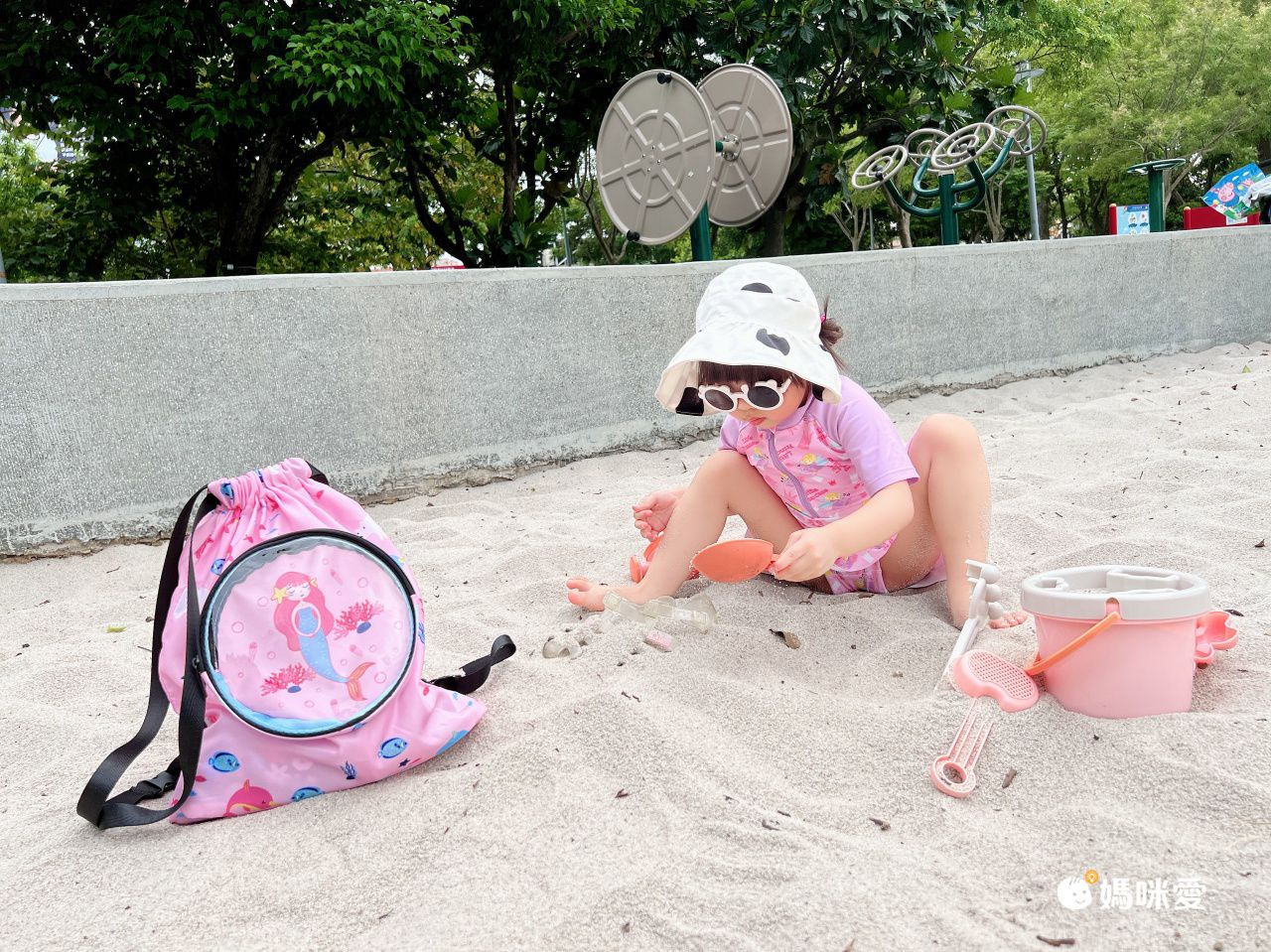 乾濕分離兒童游泳包-大鯊魚-淺藍色 (37x34x8cm)