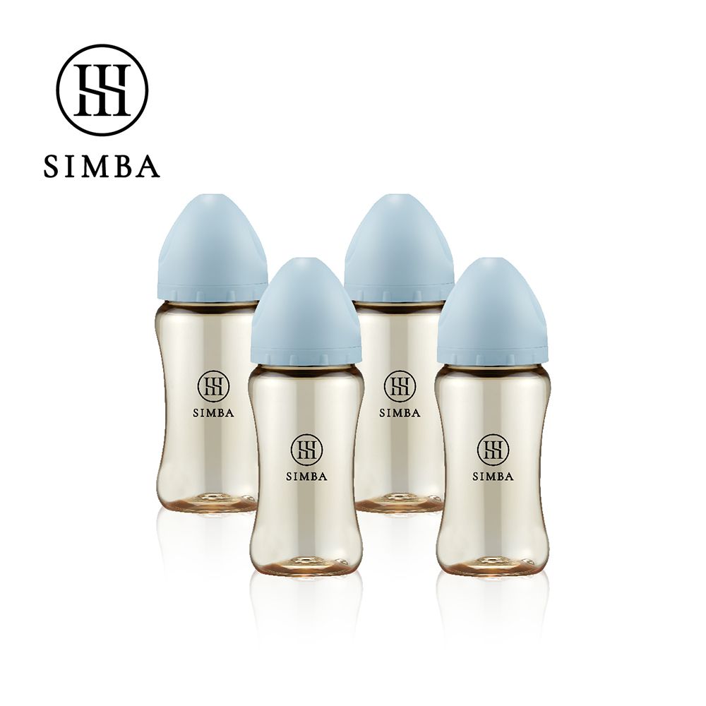 蘊蜜鉑金PPSU寬口防脹氣奶瓶4支組(270ml)-晨藍