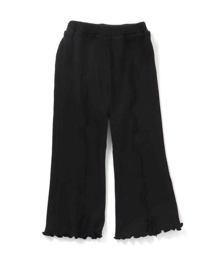 日本 BREEZE - 羅紋木耳時髦開叉長褲-象牙白