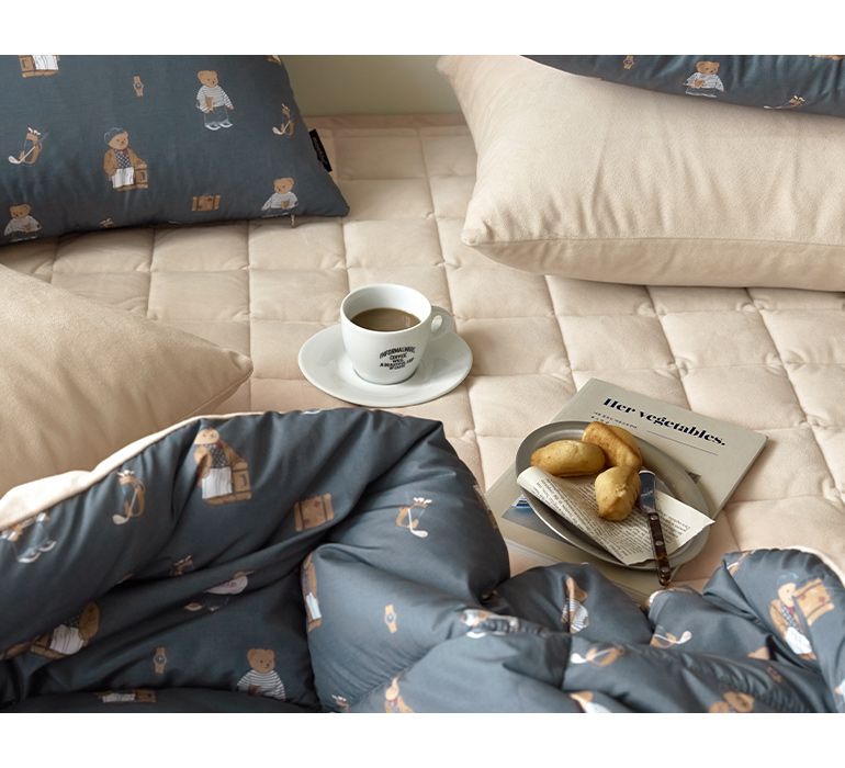 韓國 Maatila - 可水洗M2全方位抗菌防蟎棉被(冬被)-紳士熊熊