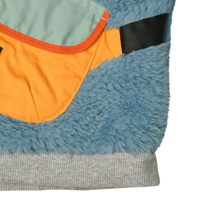 akachan honpo - 長袖休閒上衣-刷毛 背面圖案-藍色