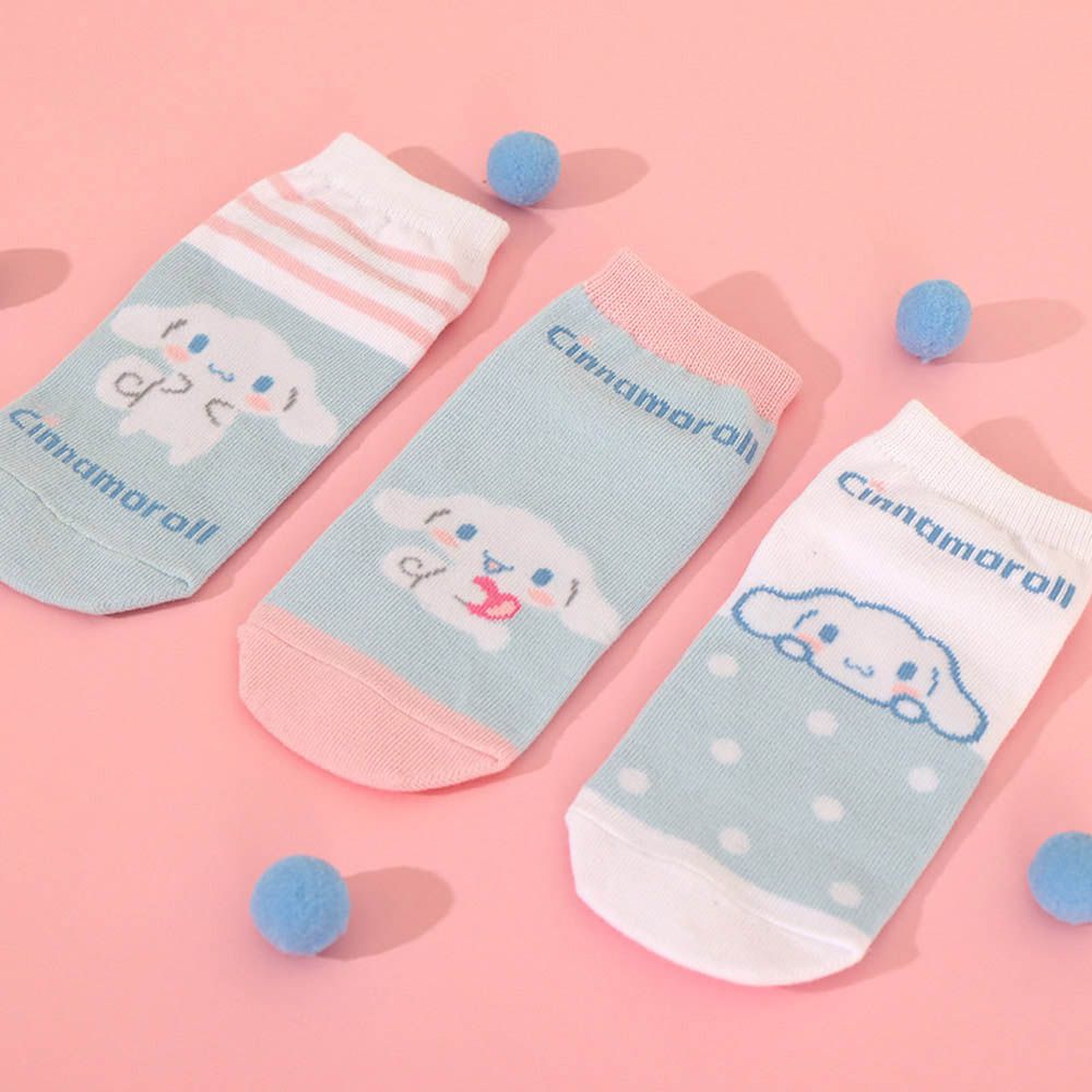 (3入組)韓國製卡通短襪-卡通人物大耳狗